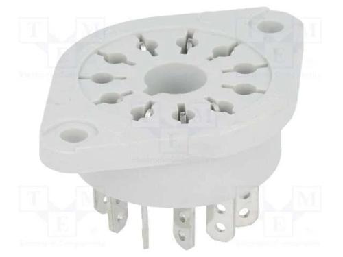 Base, PIN: 11, 10A, 250VAC, no painel, para solda.