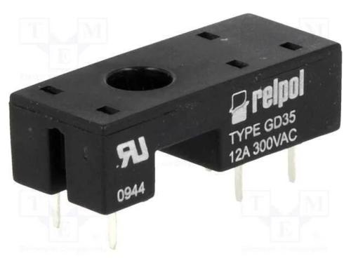 Base, PIN: 5, 12A, 300VAC, PCB, para impressos, S.