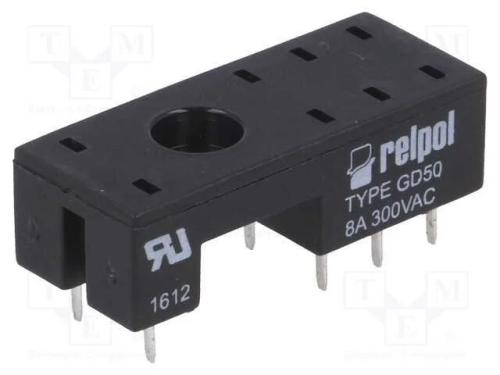 Base, PIN: 8, 8A, 300VAC, RMB841,RMB851, PCB, par.