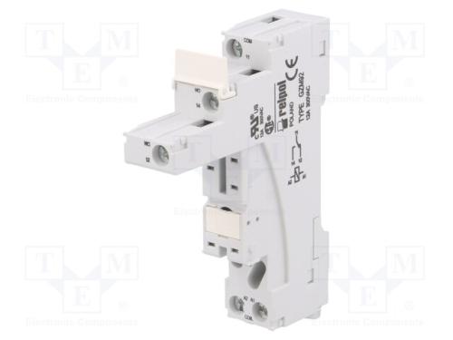 Base, PIN: 5, 12A, 300VAC, no painel,para trilho .