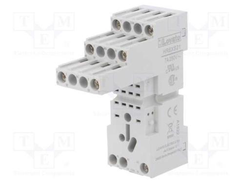 Base, PIN: 8, 10A, 250VAC, para trilho DIN, Série.