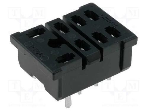 Base, PIN: 8, 15A, 250VAC, H: 12mm, W: 22mm, PCB,.