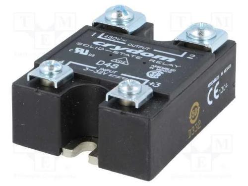 Relé: Semicondutores, Ucoma: 4÷32vdc, 25a, 48÷530vac, -40÷80c