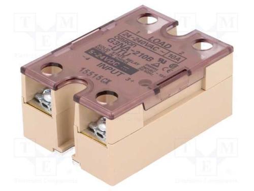Relé: semicondutores, Ucoma: 5÷24VDC, 10A, 24÷240.