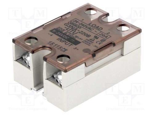 Relé: semicondutores, Ucoma: 5÷24VDC, 20A, 24÷240.