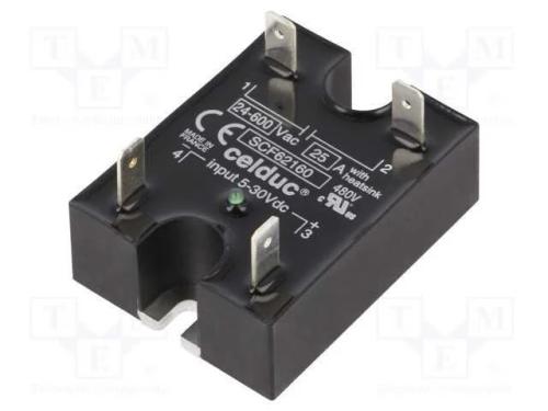 Relé: Semicondutores, Ucoma: 5÷30vdc, 25a, 24÷600vac, -40÷100c