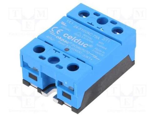 Relé: Semicondutores, Ucoma: 3,5÷32vdc, 75a, 24÷510vac, -55÷100c
