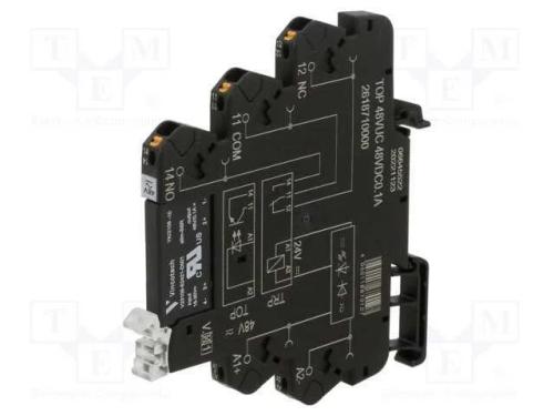 Relé: de Interface, Ucoma: 48vdc, 0,1a, 3÷48vdc, para Trilho Din