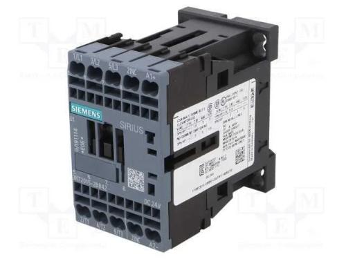 Contator: 3 Polos, No X3, Contatos Auxiliares: Nc, 24vdc, 7a, 3rt20