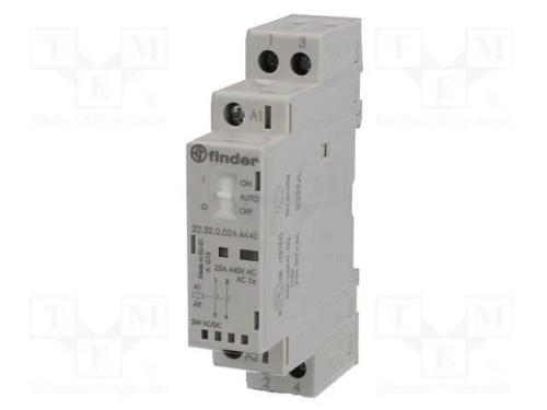 Contator: 2-De Polo de Instalação, 25a, 24vac, 24vdc, Nc X2, Ip20