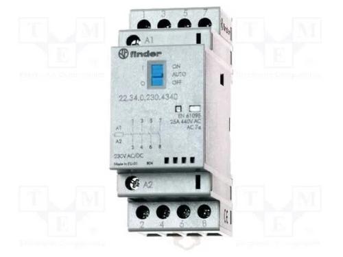 Contator: 4-De Polo de Instalação, 25a, 24vac, 24vdc, No X4, Ip20