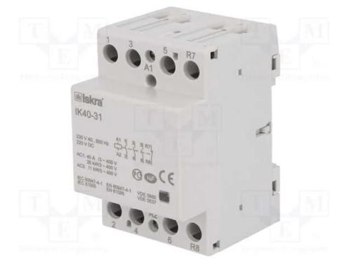 Contator: 4-De Polo de Instalação, 40a, 230vac, 220vdc