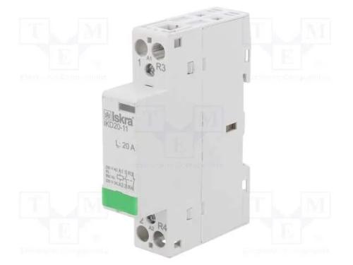 Contator: 2-De Polo de Instalação, 20a, 230vac, 220vdc, Nc + No
