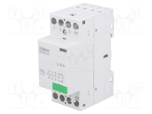 Contator: 4-De Polo de Instalação, 25a, 24vac, 24vdc, Nc + No X3