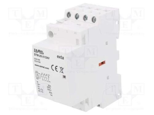 Contator: 4-De Polo de Instalação, 25a, 24vac, 24vdc, Nc + No X3