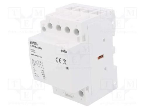 Contator: 4-De Polo de Instalação, 40a, 24vac, 24vdc, No X4