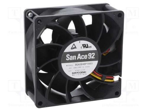 Ventilador: DC, transversal, 48VDC, 92x92x38mm, 2.