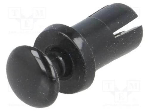 Rebite, Aber.Mont: 4,4mm, Preta, Poliamida 66, Montagem: Trava