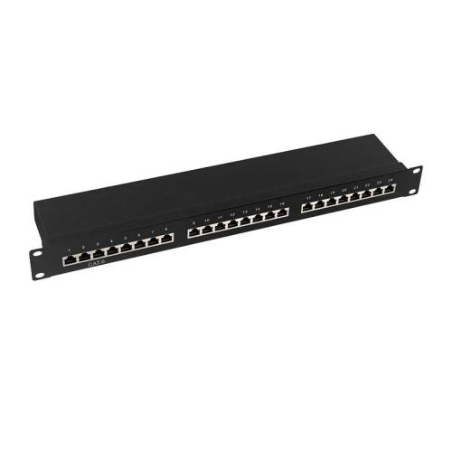 Logilink Patchpanel 19" Einbau Kat.6 Stp 24 Port, Schwarz