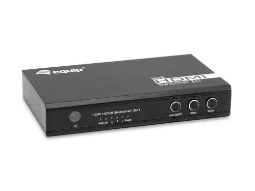 Equip Switch 3x1 Hdmi 2.0 4k/60hz Schwarz Inkl.Fernbedienung