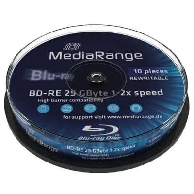 Mediarange Bluray 25gb 10pcs Bd-Re Spindel 2x