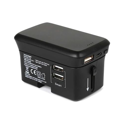 REALPOWER TRAVELCHARGE-4K UNIVERSAL PRETO USB CAR.