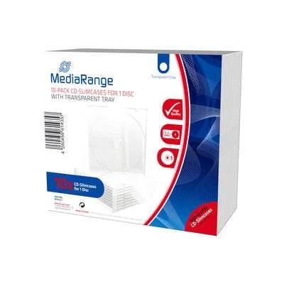 Mediarange Cd-Leerhülle Schmal Für 2 Dics 5.2mm Transpa. 10x