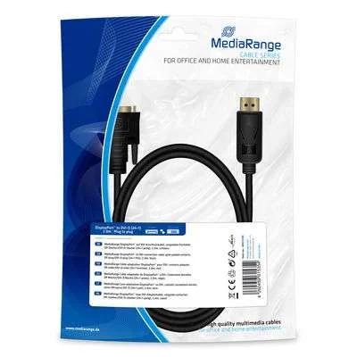 Mediarange Displayport Auf Dvi Anschlusskabel 2m Schwarz