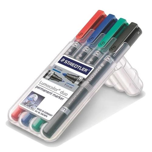 Staedtler Perm.Marker Lumocolor Duo 4st Box