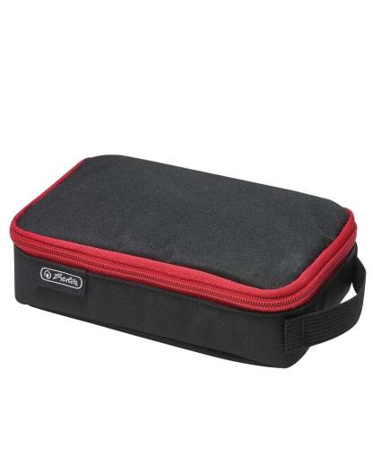 HERLITZ 2 GO ESTOJO MACIO POLIÉSTER PRETO, VERMEL.