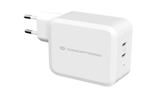 Conceptronic Ladegerät 2port 100w,Usb-C Pd Weiß