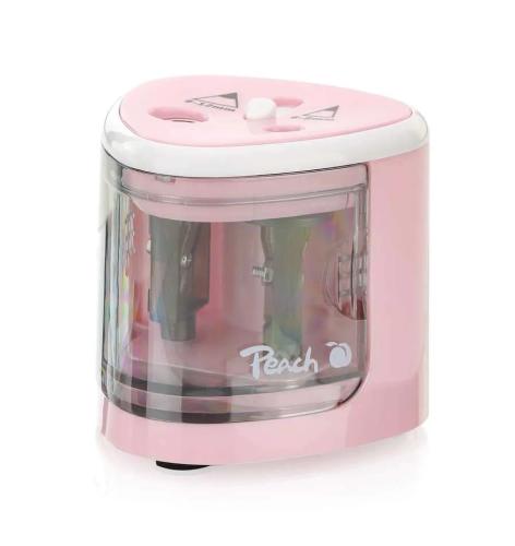 PEACH PO102 AFIADOR DE LÁPIS ELÉTRICO ROSA, BRANCO