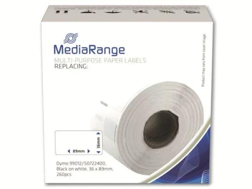 Mediarange Ge Schriftband 36x89mm Schw/Weiß Dymo .