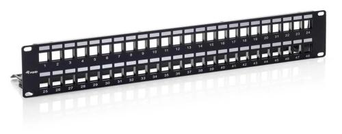 Equip Patchpanel 48x Rj45 Cat6a 19" 1he Für Keystone Schwarz