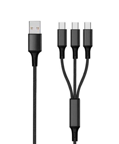 2go 797156 Cabo Usb 1,5 M Usb B 3x Usb C Preto