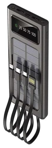 2go Powerbank Solar 10000mah Mit LED Taschenlampe Schwarz