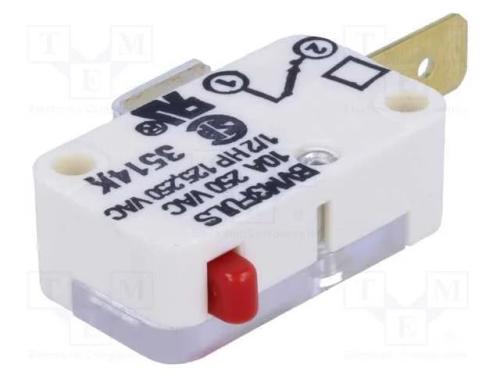 Microinterruptor SNAP ACTION, sem alavanca, SPST-.