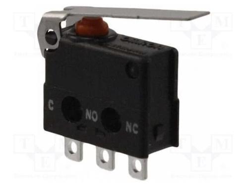 Microinterruptor SNAP ACTION, com alavanca, SPDT,.