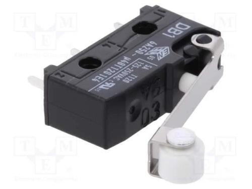 Microinterruptor SNAP ACTION, com rolo, SPDT, 6A/.