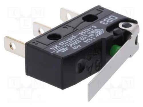 Microinterruptor SNAP ACTION, com alavanca, SPDT,.