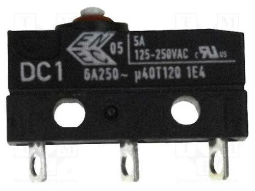 Microinterruptor Snap Action, Spdt, 6a/12vdc, Off-(On), Pos: 2
