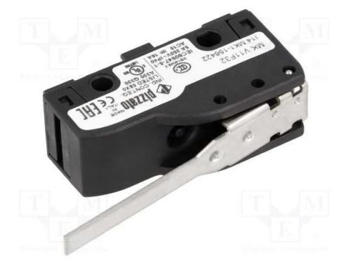 Microinterruptor Snap Action, com Alavanca, Spdt, 6a/250vac