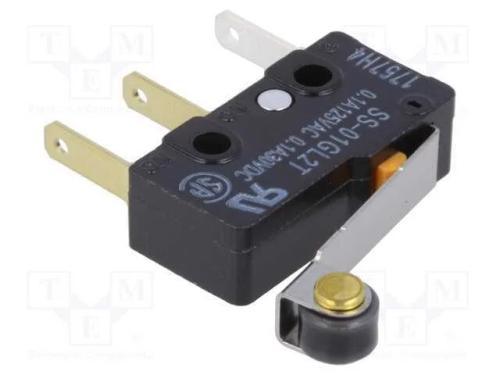 Microinterruptor Snap Action, com Alavanca (Com Rolo), Spdt