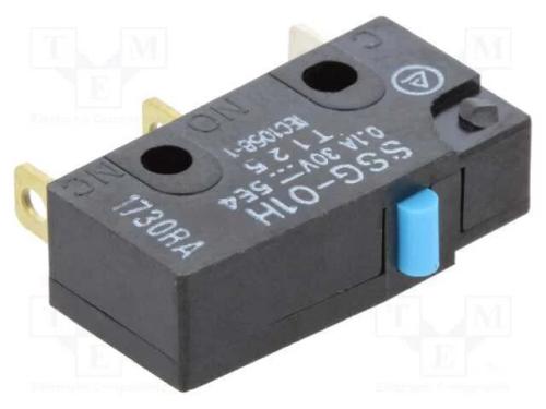 Microinterruptor Snap Action, Sem Alavanca, Spdt, 0,1a/125vac