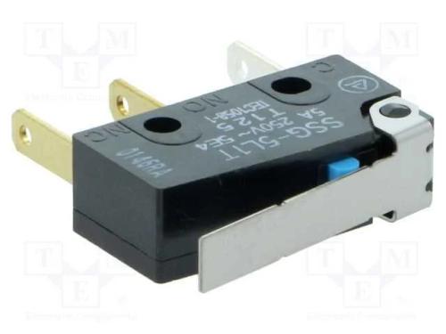 Microinterruptor Snap Action, com Alavanca, Spdt, 3a/250vac
