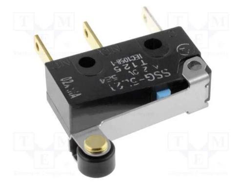 Microinterruptor Snap Action, com Alavanca (Com Rolo), Spdt
