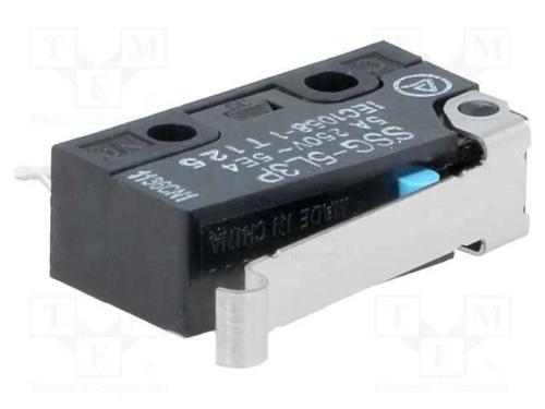 Microinterruptor Snap Action, com Alavanca Que Simula Um Rolo