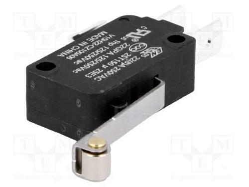 Microinterruptor Snap Action, com Alavanca (Com Rolo), Spdt