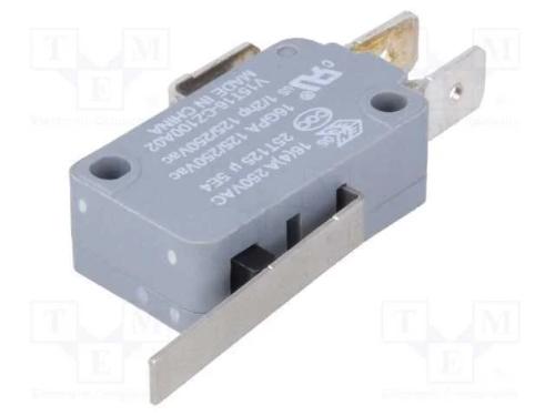 Microinterruptor Snap Action, com Alavanca, Spdt, 16a/250vac