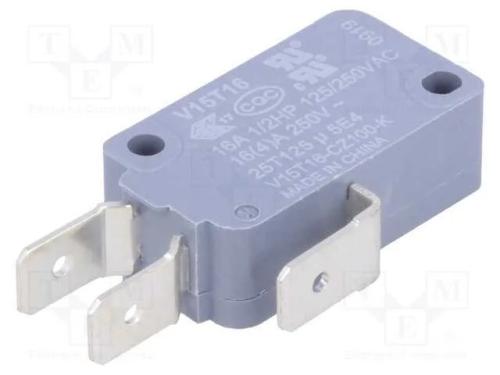 Microinterruptor Snap Action, Sem Alavanca, Spdt, 16a/250vac